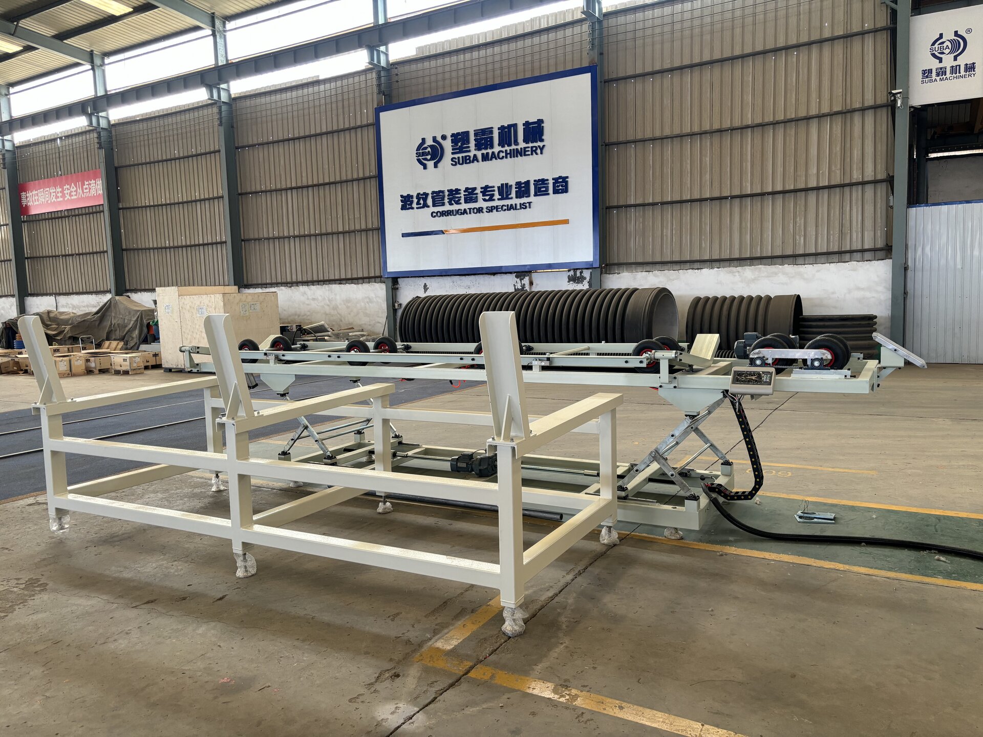 Stacker - Double wall corrugated pipe extrusion line stacker automatically discharges pipes - 5