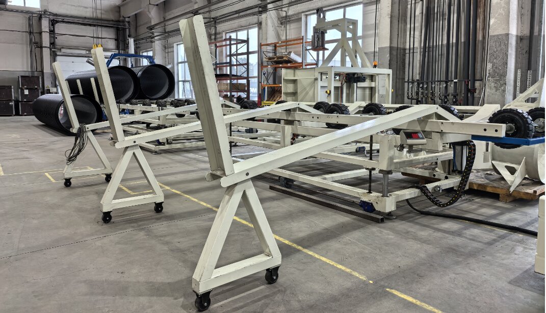 Stacker - Double wall corrugated pipe extrusion line stacker automatically discharges pipes - 7