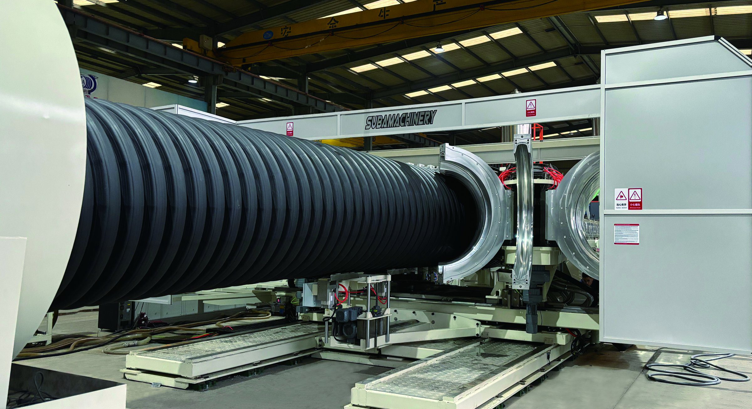 Corrugator - The innovative corrugator of Suba machinery corrugated pipe extrusion line adopts a horizontal water cooling structure - 7