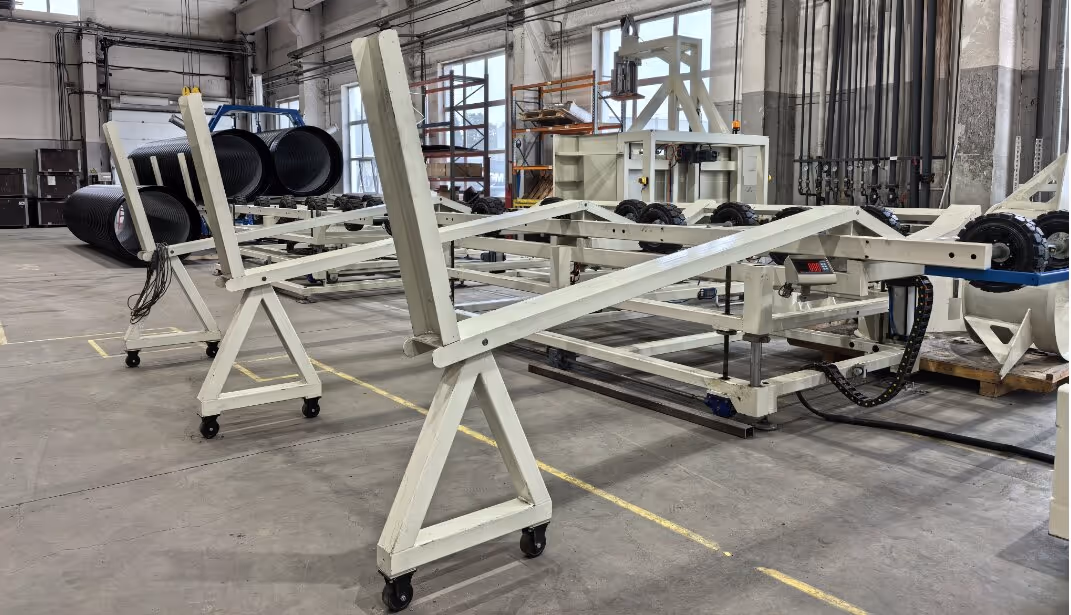 Stacker - Double layer corrugated pipe extrusion line stacker is automatically discharged and equipped with a weighing system - 7