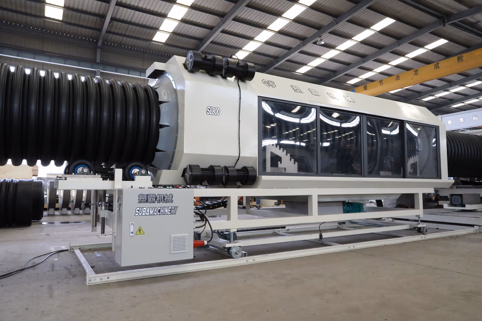 SL800 Corrugated Pipe Extrusion Line - The SL800 double wall corrugated pipe extrusion line produces ID200mm-ID800mm HDPE/PP double wall corrugated pipes for drainage and sewage - 4