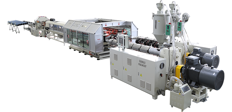 Corrugated pipe production in progress — consistent output, full PLC automation, Siemens S7 control system.